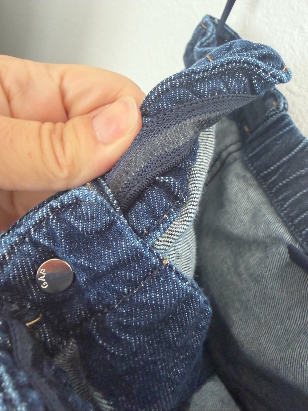 GAP Dark Blue Strapless Denim Button-Front Jumpsuit - Picture 8 of 11